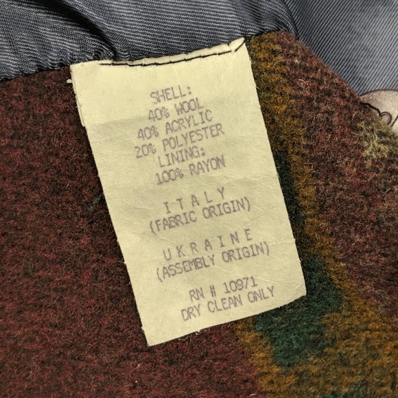 Vintage Wool Blend Aztec Print Coat Braetan XL - Picture 5 of 11